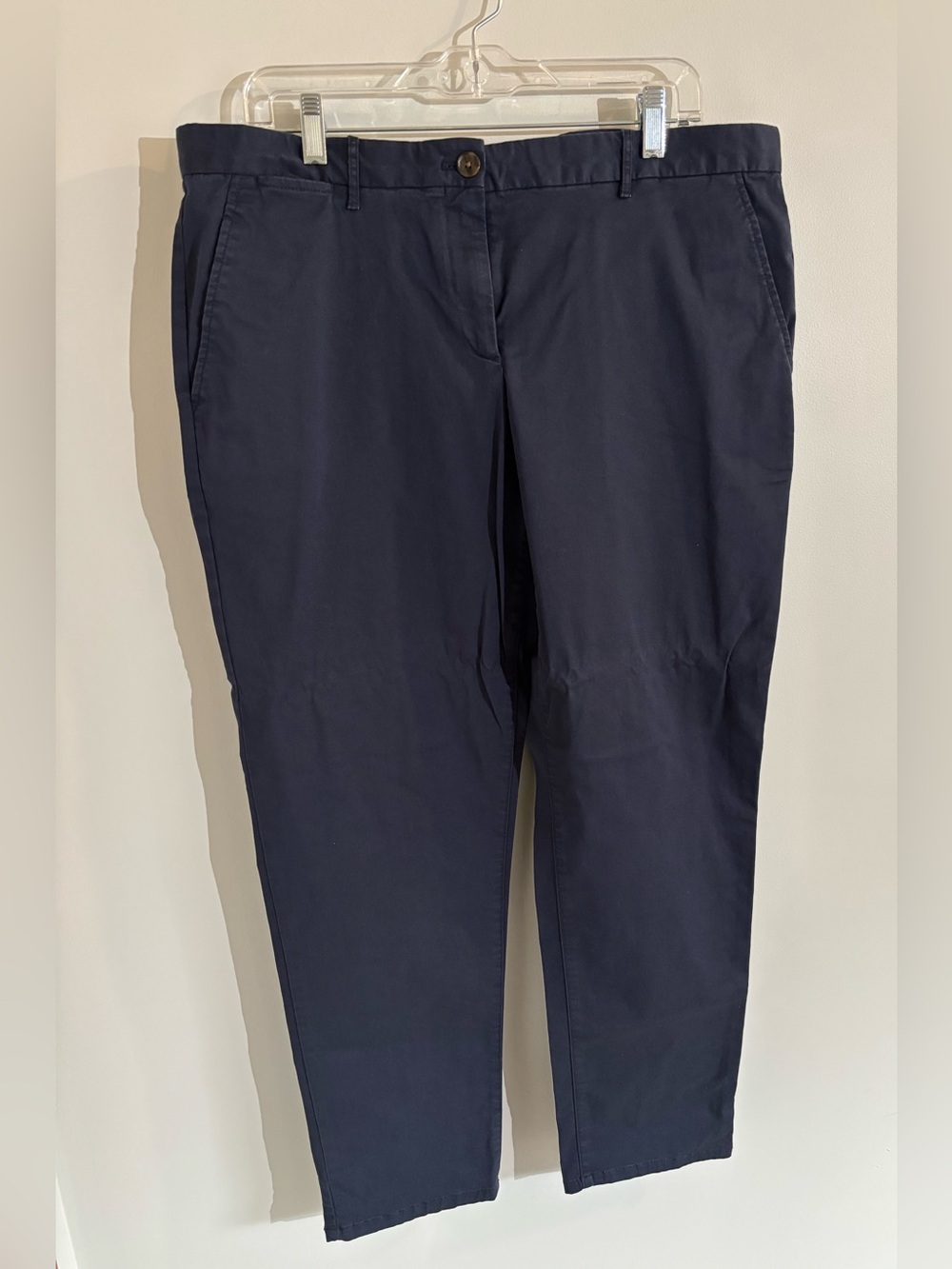 Gap Womens Navy Broken In Straight Khaki Pants Size 16